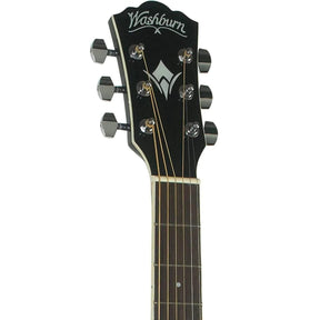 Washburn Festival Series EA12B Semi-Acoustic Guitar - Black - MusicMajlis
