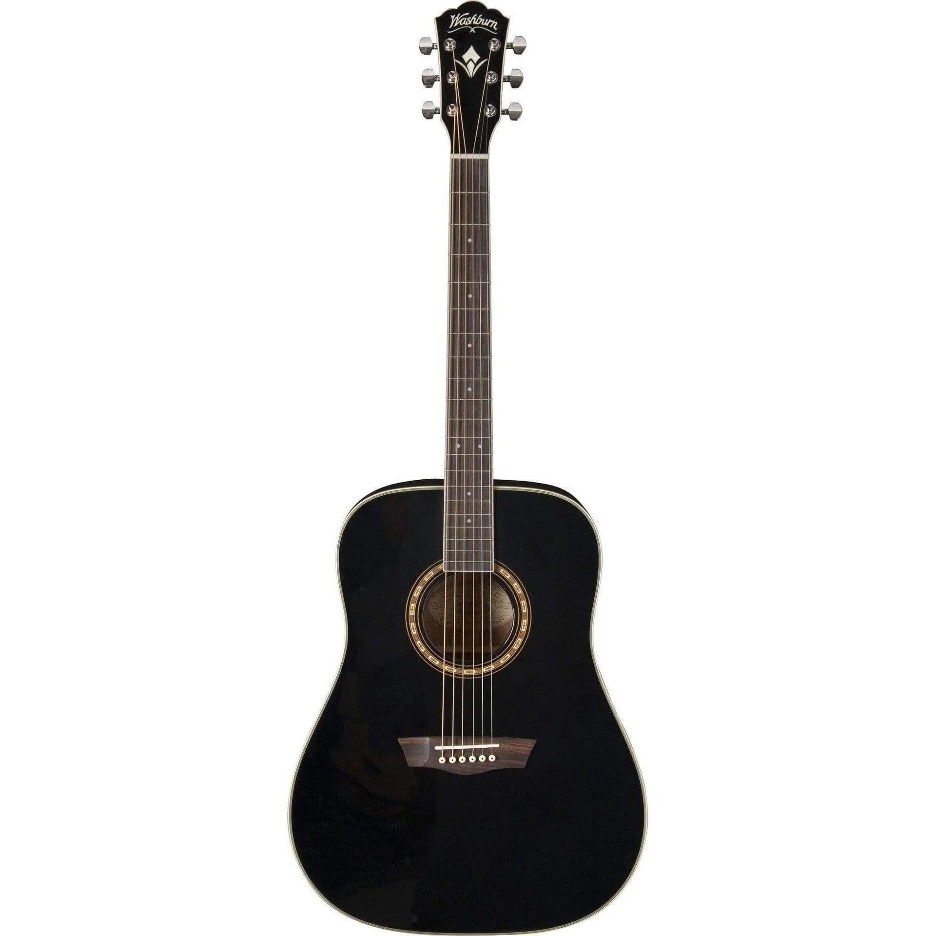 Washburn WD10SB Acoustic Guitar - Black (Discontinued)