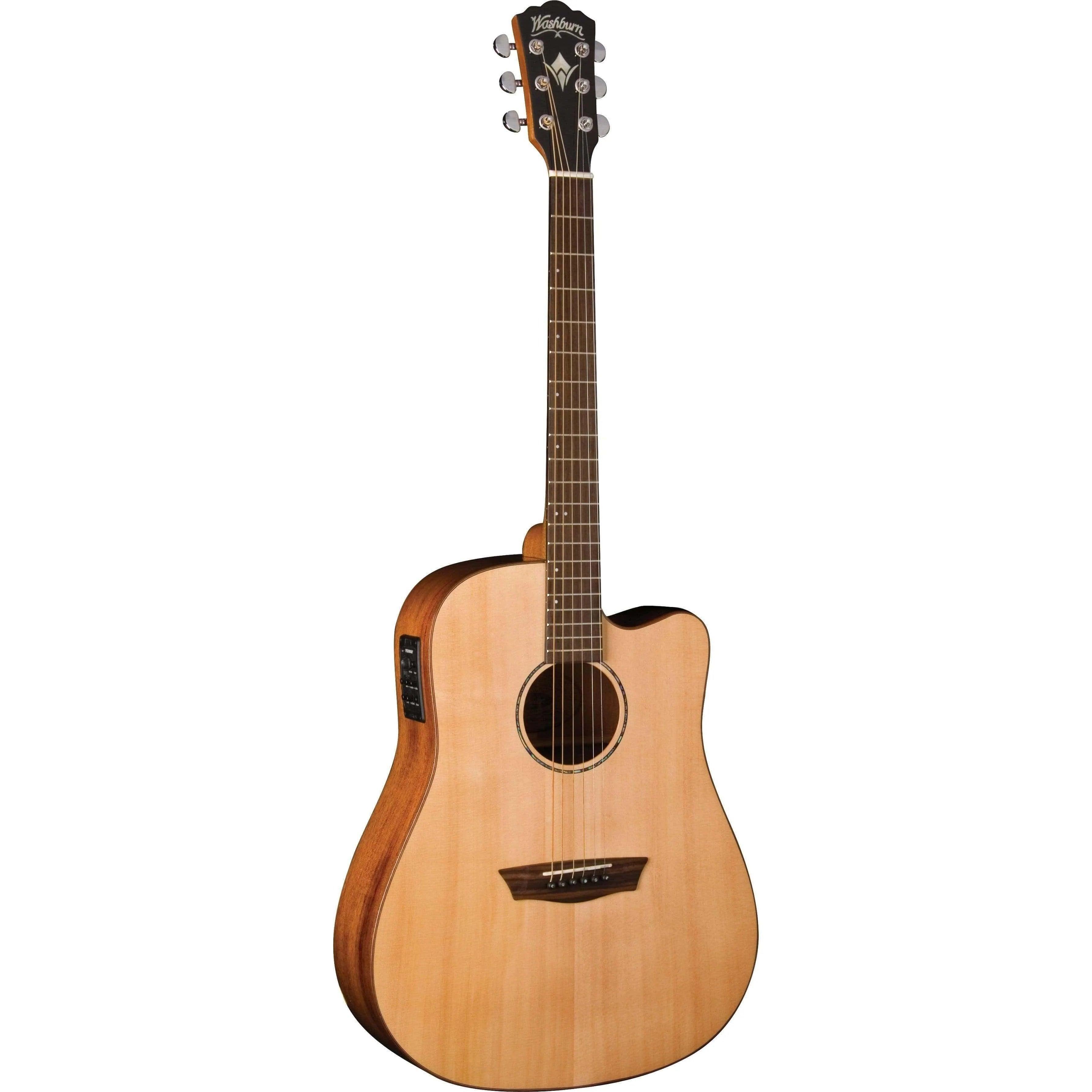 Washburn WD150SWCE Semi-Acoustic Guitar - Natural (Discontinued) - MusicMajlis