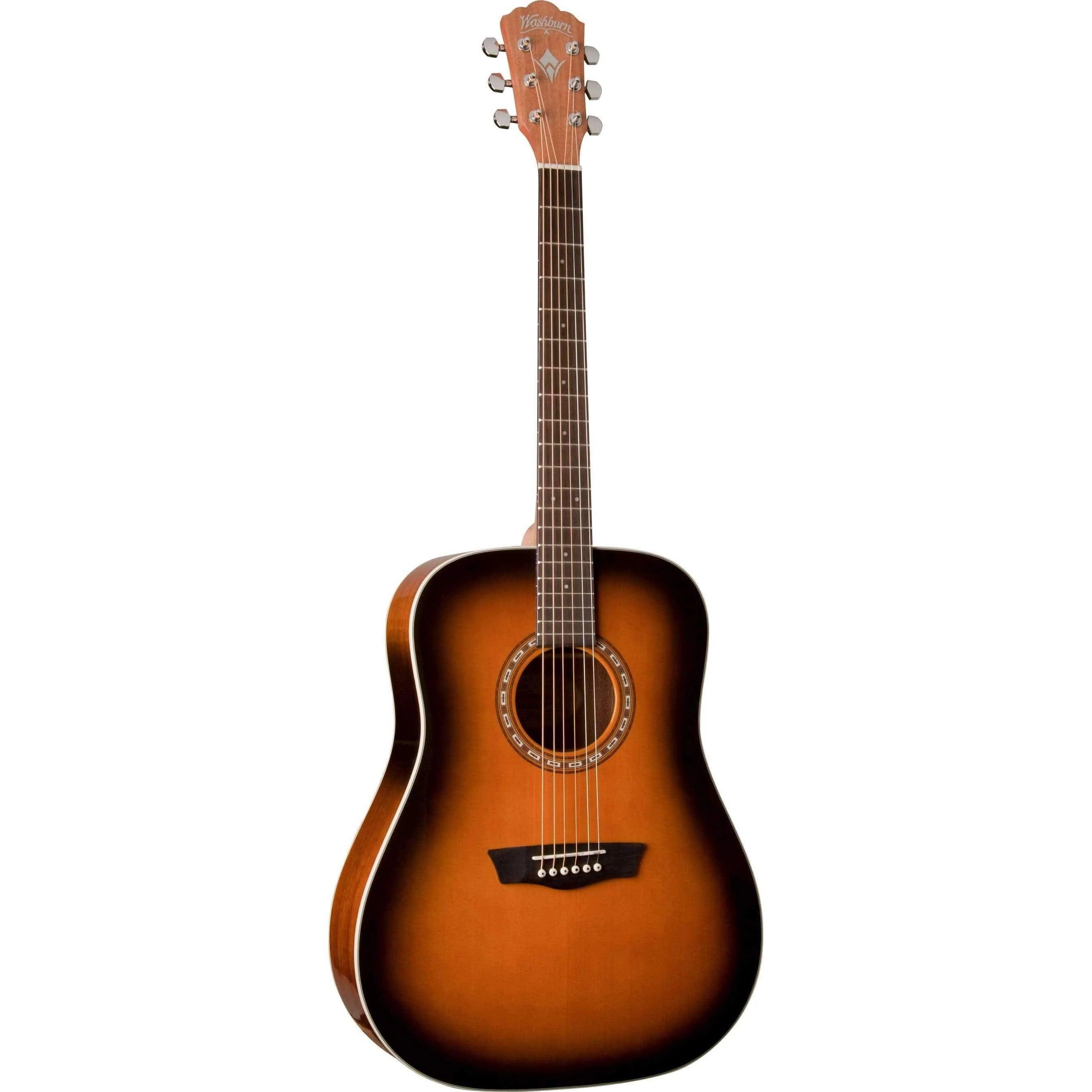 Washburn WD7SATB Dreadnought Acoustic Guitar - Tobacco Sunburst - MusicMajlis