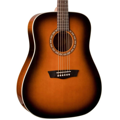 Washburn WD7SATB Dreadnought Acoustic Guitar - Tobacco Sunburst - MusicMajlis