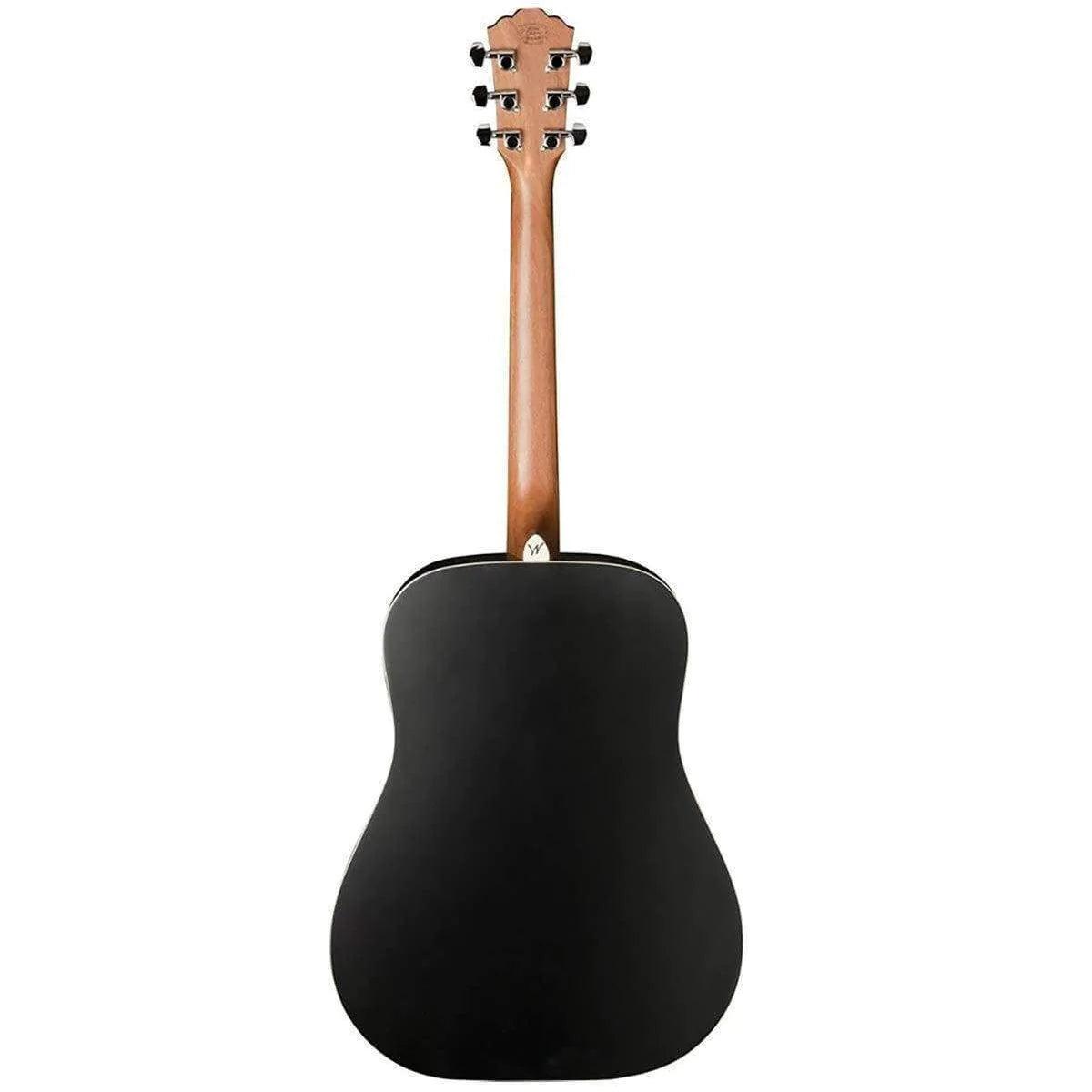 Washburn WD7SBM Dreadnought Semi-Acoustic Guitar - Black Matte - MusicMajlis