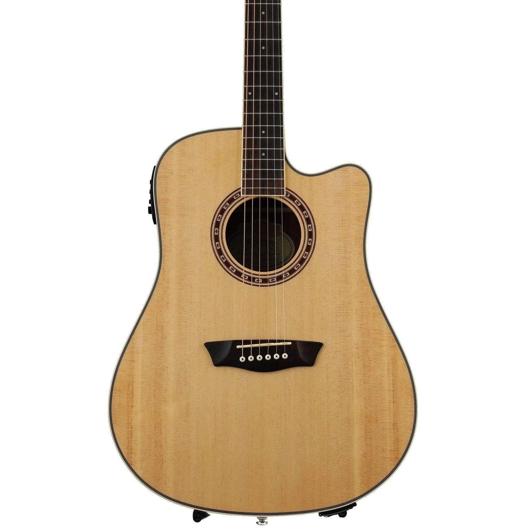 Washburn WD7SCE Semi-Acoustic Guitar - Natural - MusicMajlis