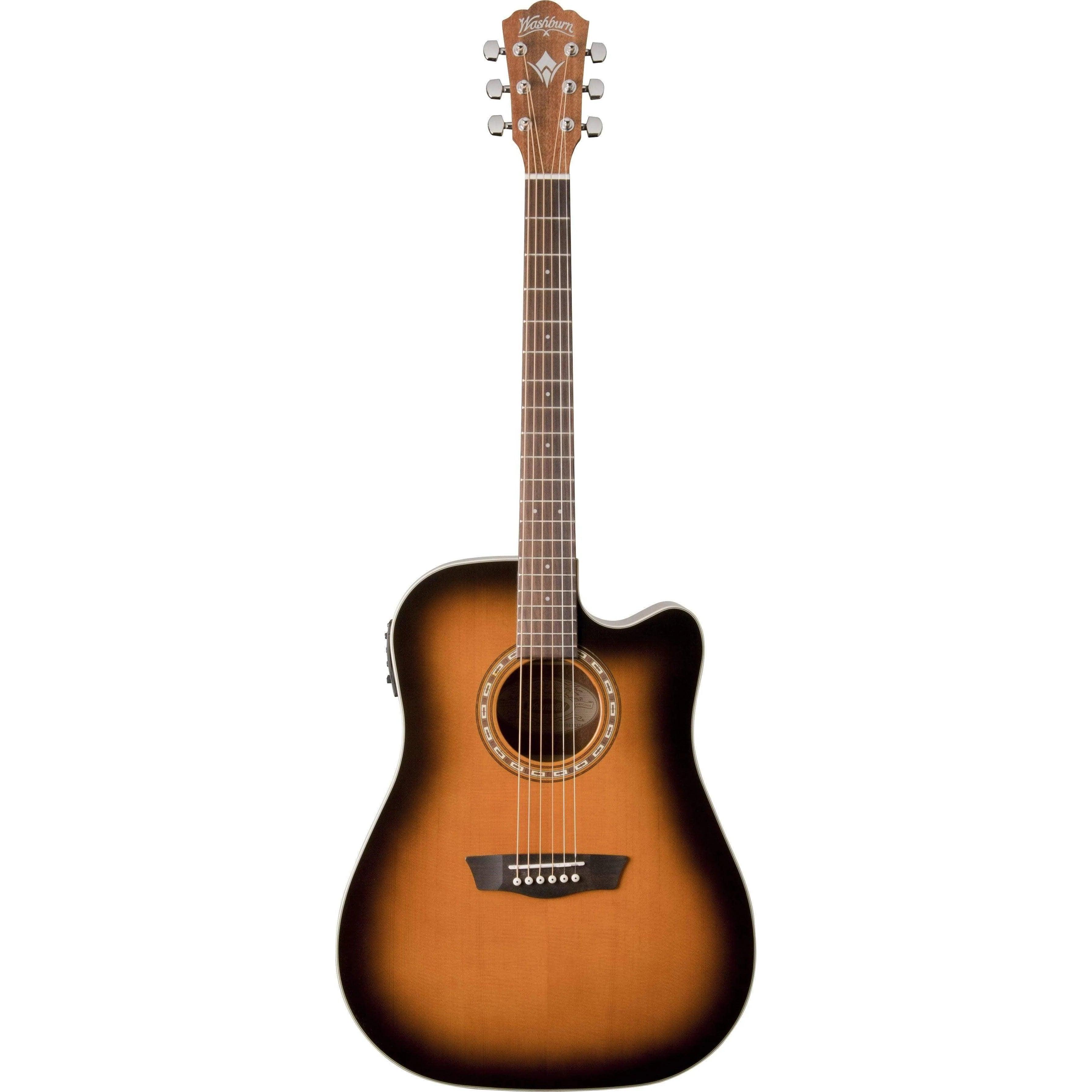 Washburn WD7SCEATB Semi-Acoustic Guitar - Antique Tobacco Burst (Discontinued) - MusicMajlis