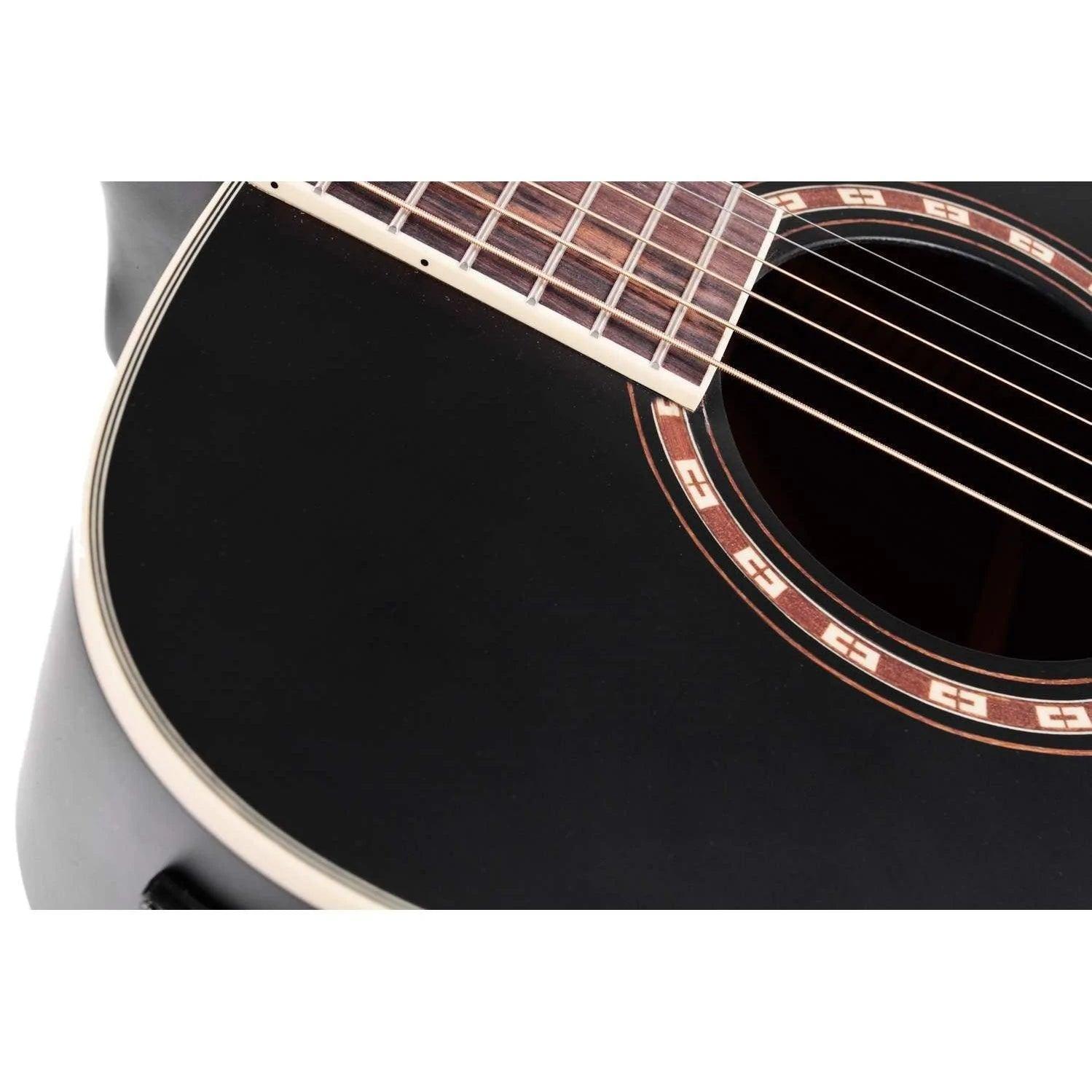 Washburn WD7SCEBM Dreadnought Semi-Acoustic Guitar - Black Matte (Display Piece) - MusicMajlis