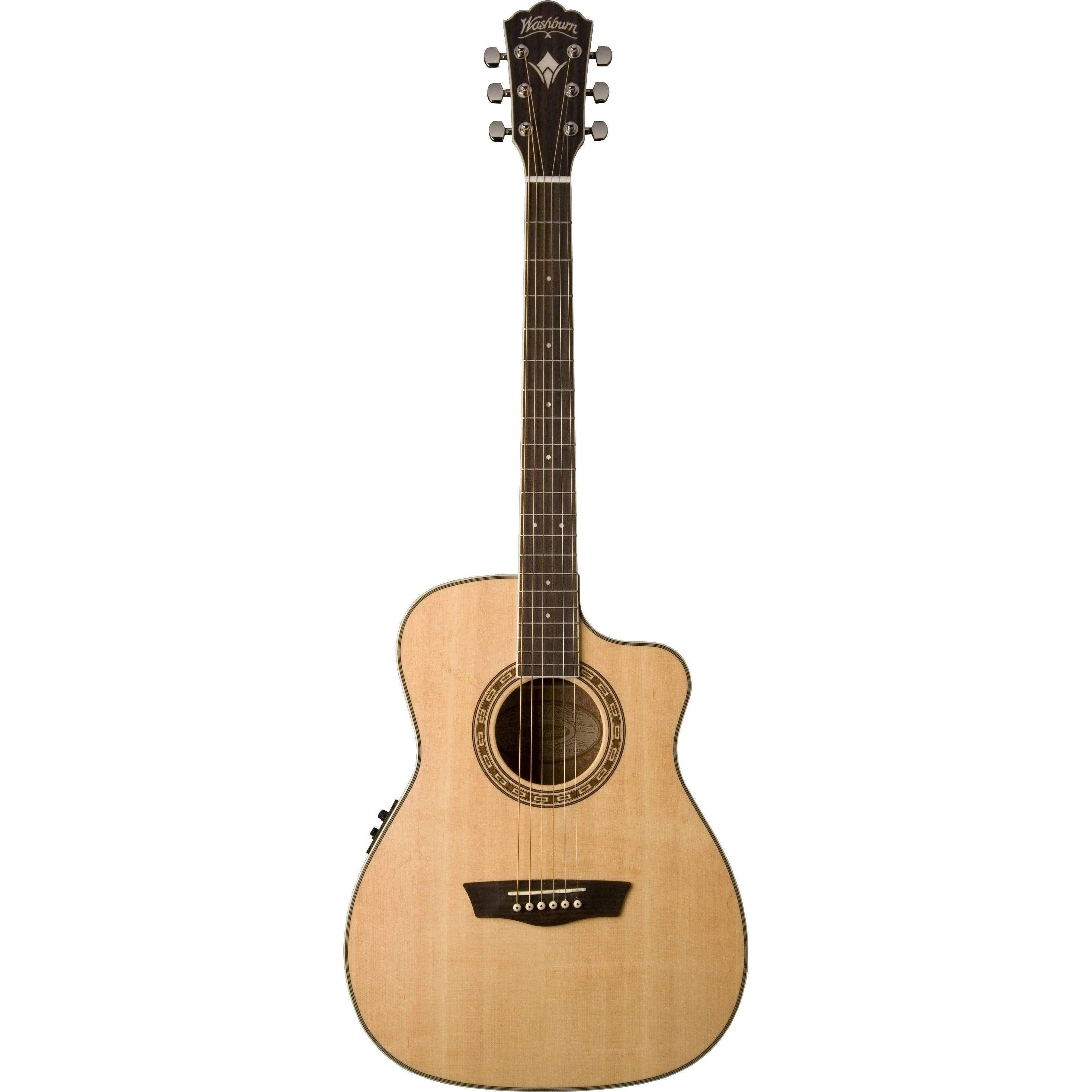 Washburn WF10SCE Folk Cutaway Acoustic Guitar - Natural (Discontinued) - MusicMajlis