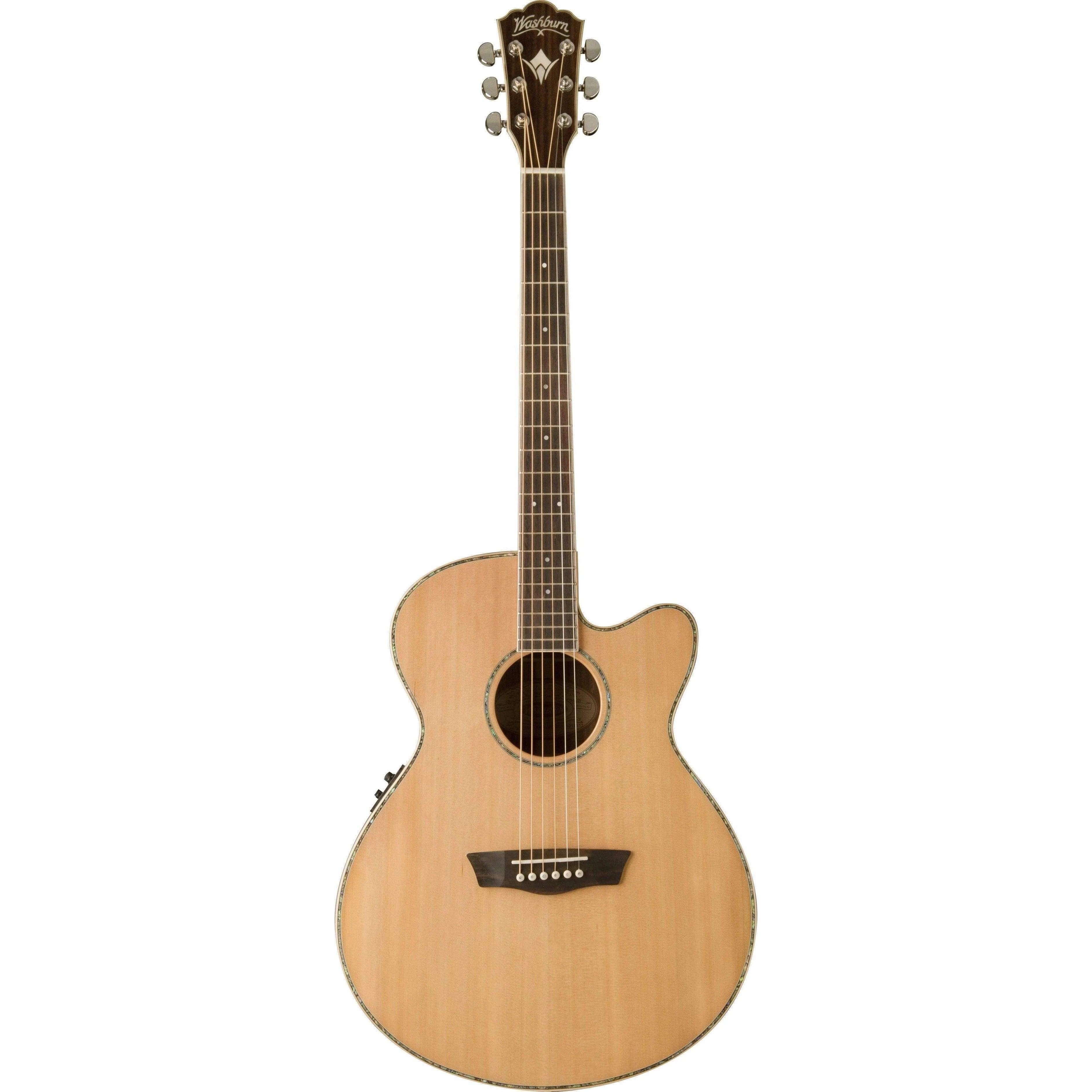 Washburn WG26SCE Grand Auditorium Semi-Acoustic Guitar - Natural (Discontinued) - MusicMajlis