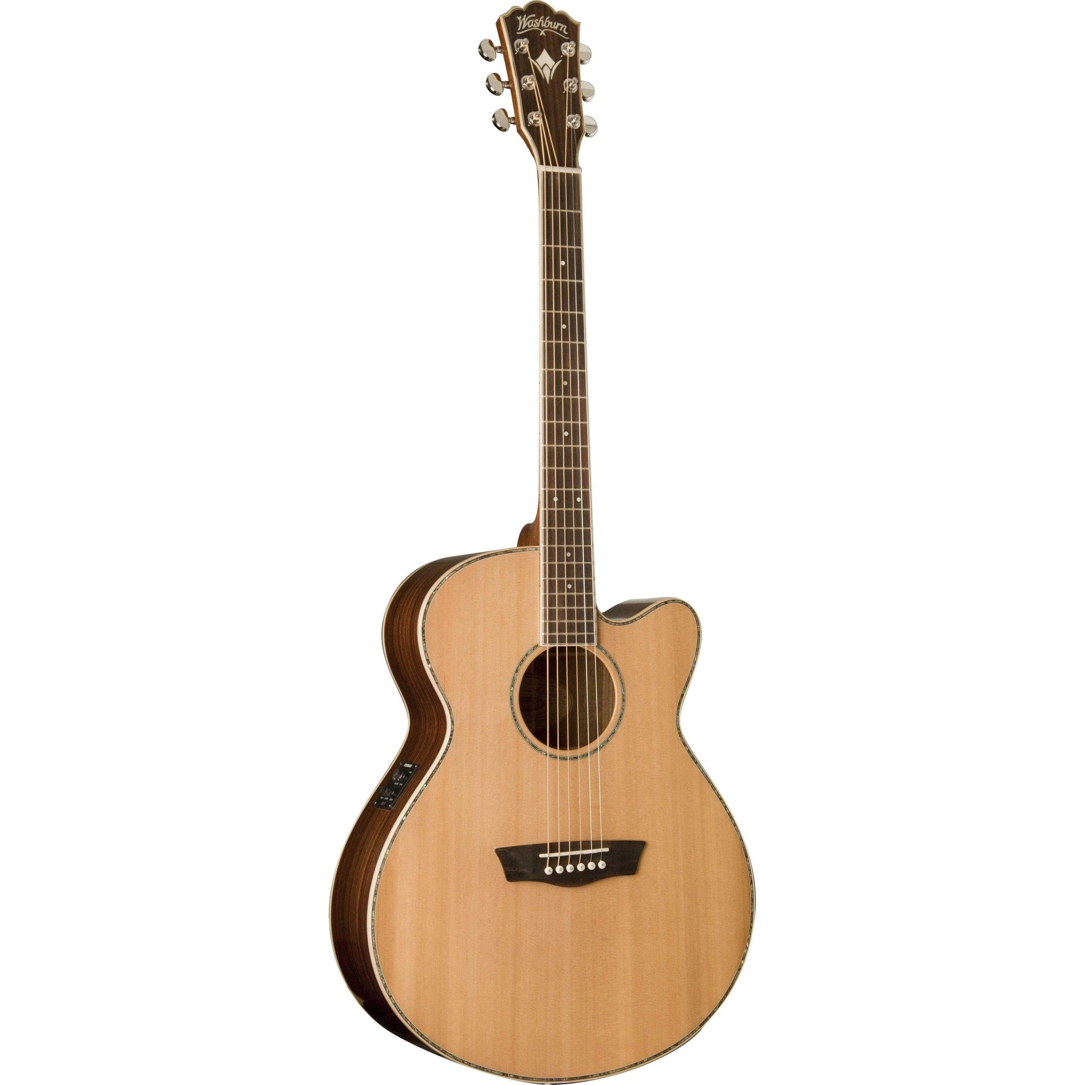 Washburn WG26SCE Grand Auditorium Semi-Acoustic Guitar - Natural (Discontinued) - MusicMajlis